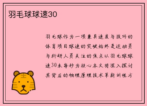 羽毛球球速30